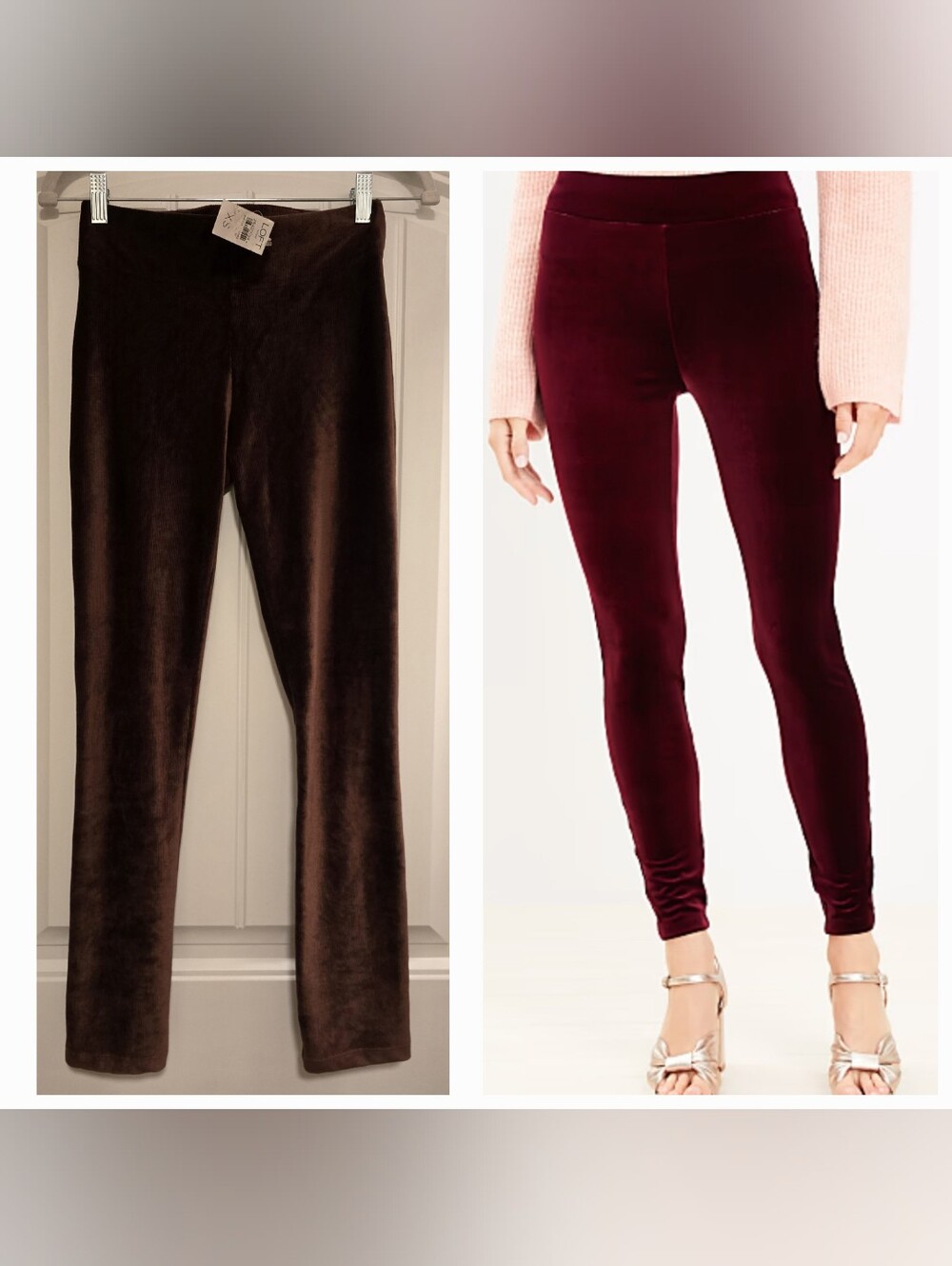 🌟7/25$ Nwt LOFT Chocolate  Velvet Ribbed Mid Rise Legging
